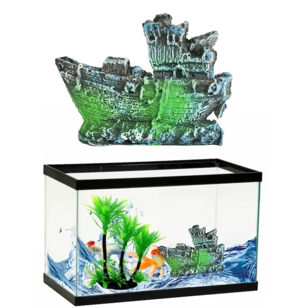VAYINATO® Aquarium Shipwreck Decorations Fish Tank Artificial Ornamnets | Sunken Ship Decorations | Fish Tank Landscaping | Natural Look (7 * 5 * 1 Cm) by Petzlifeworld (B0CD3WBRGN) Amazon Price History, Amazon Price Tracker