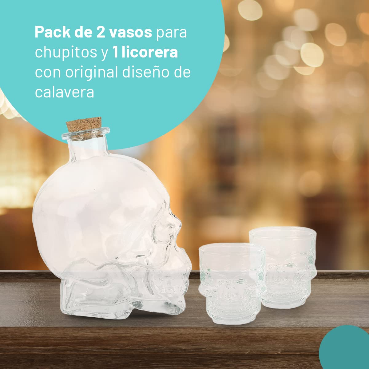 Licorera - Une carafe crane 850 ml + 2 verres crane