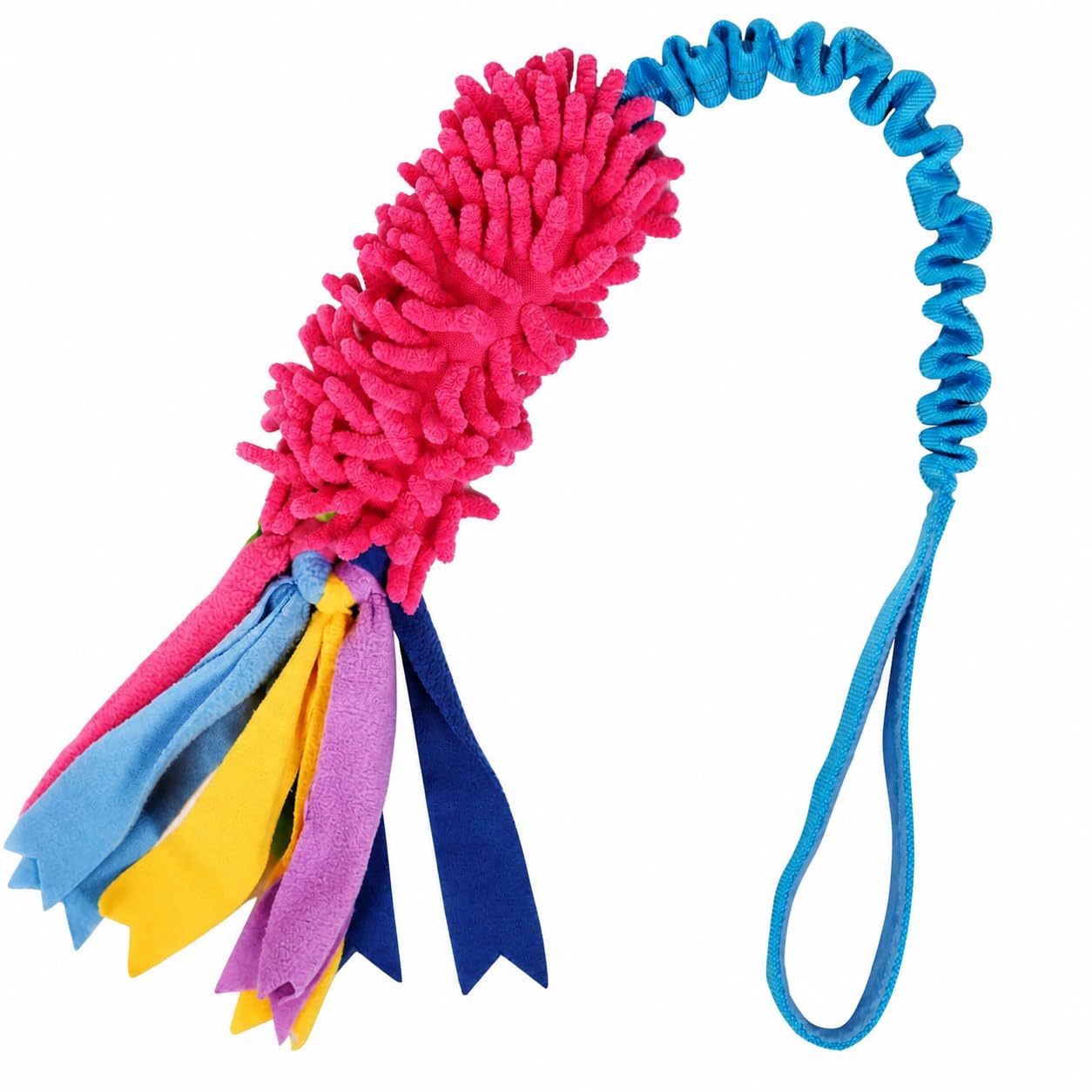 Satiskid Interactive Tug Toys for Dogs, Pink Plush Dog Chew Toy with Squeaker for Training & Exercise & Tug-of-War Games, Soft Plush Toy for Small, Medium and Large Dogs