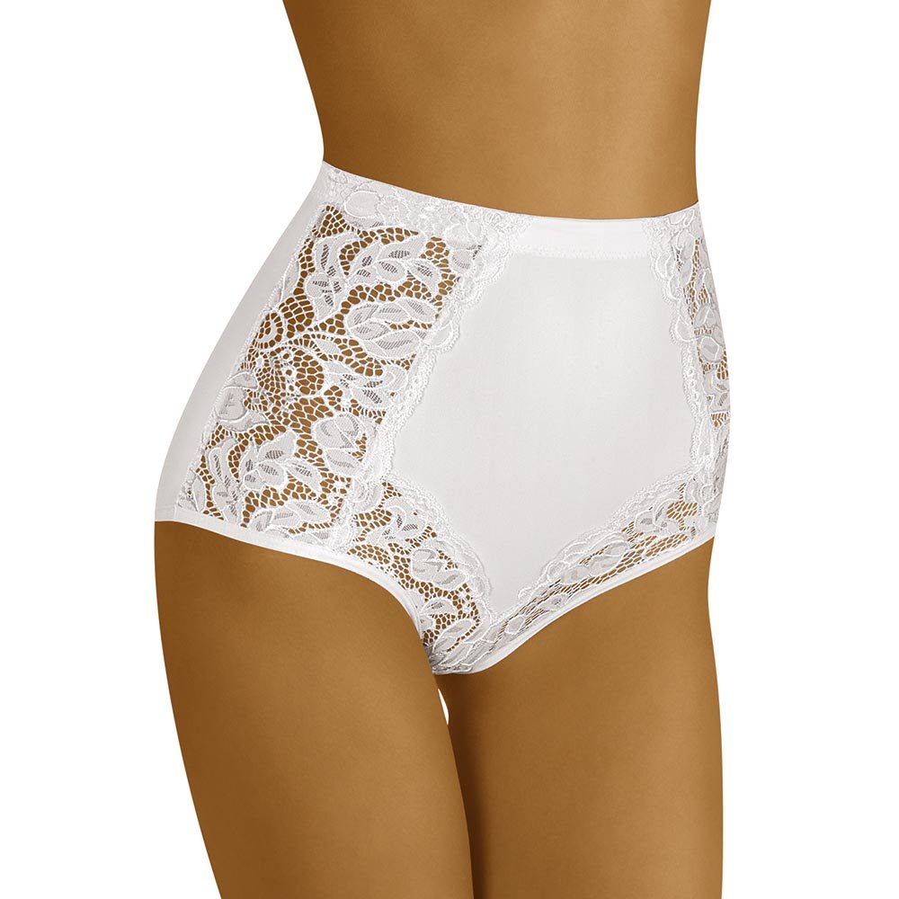Wolbar Women's Lace Shaping Briefs WB412, White,L