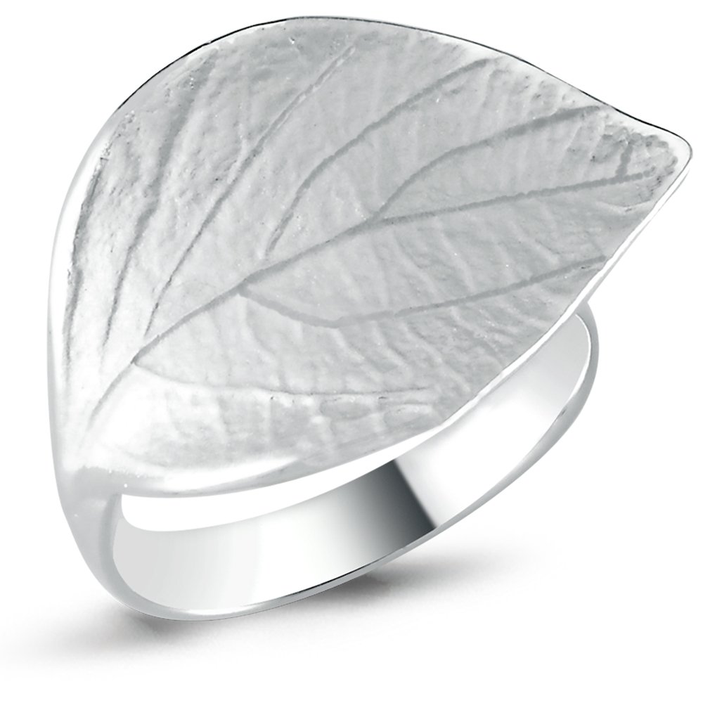 Vinani Ciondolo 2 Foglie D'Acqua Con Perle D'Acqua Dolce – Argento 925 Satinato – Design Tedesco – Gioiello Antiallergico