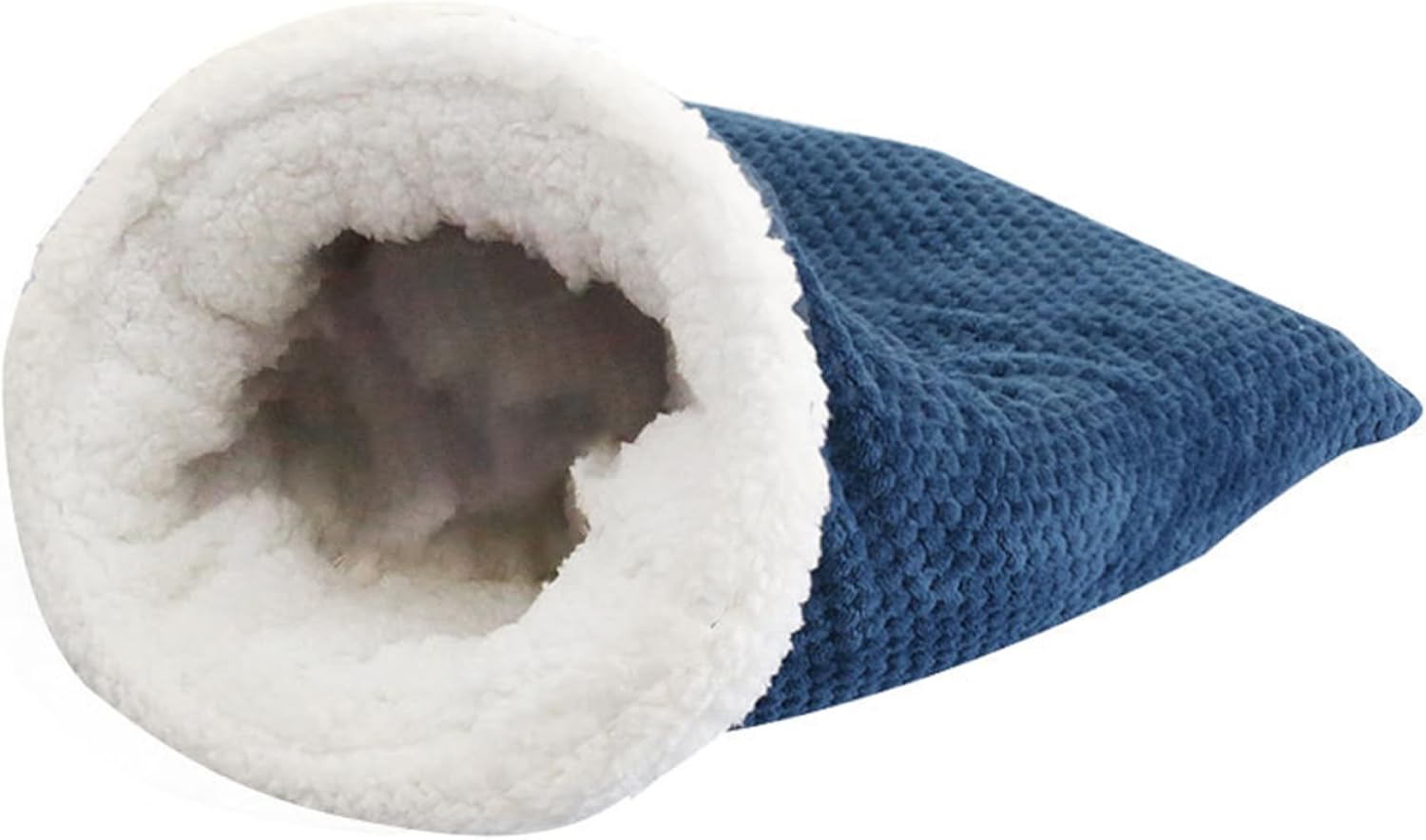 Cat Sleeping Bag Soft Plush Large Cat Sack Self Warm Cat Bed for Winter Cosy Cat Bed Cave 360° Wrap Comfortable Pet Snuggle Sack for Cats up to 6kg, Cosy Cat Bed, dark blue