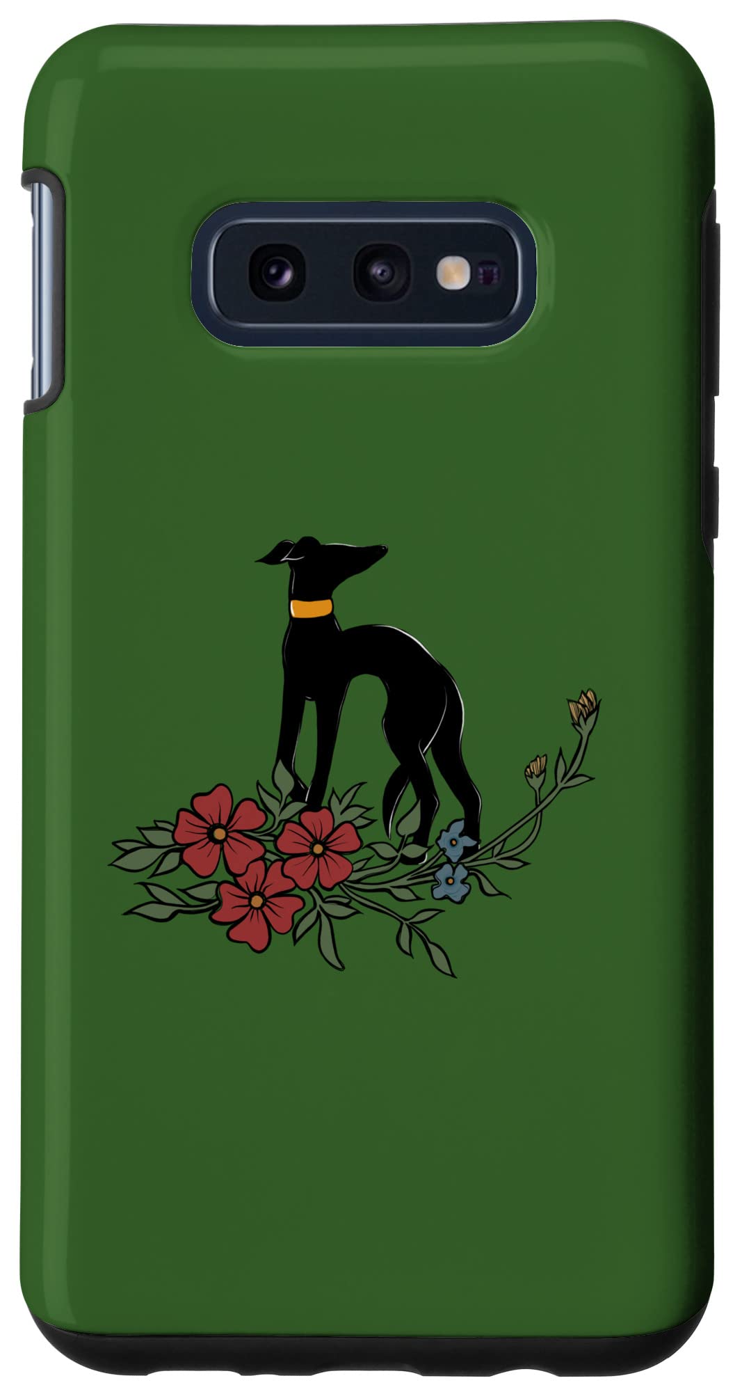 Galaxy S10e Greyhound Art fun flower greyhounds designs Case