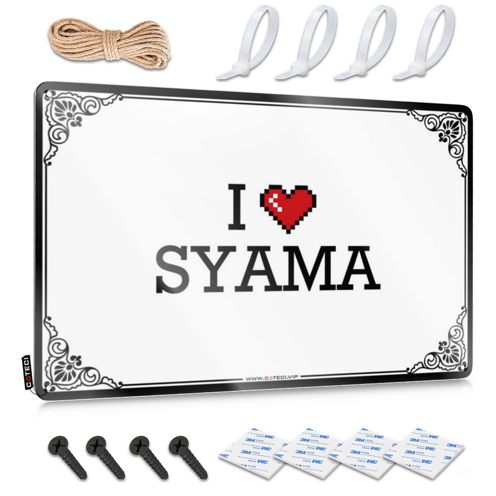 Fzfn Colour I Love Syama Plaques Western Decorative | Shabby Chic Nice Hanging Art For Entrance Living Room(20X30cm)