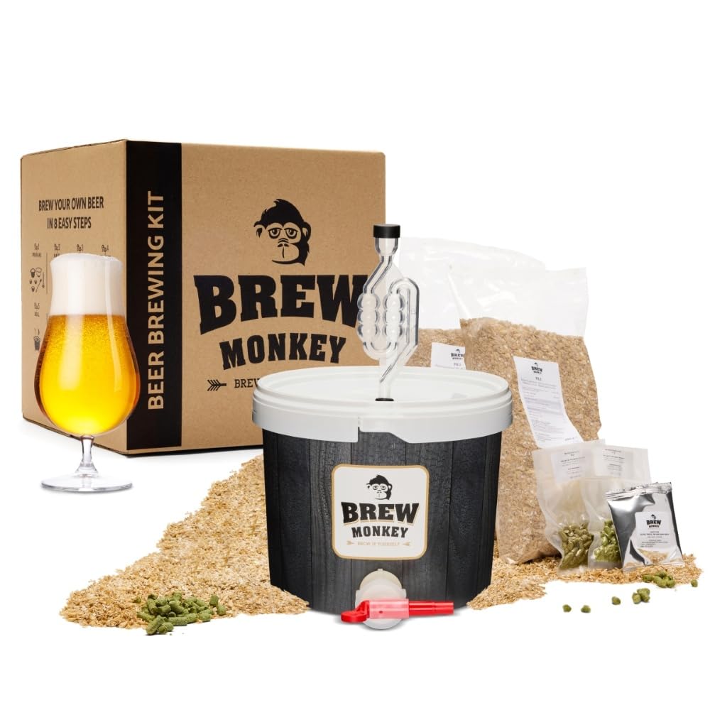 Brew Monkey® Kit Per Fare La Birra Triple | Kit Base 5 L | 8,2% VOL. | Kit Per La Produzione Di Birra A Casa | Idee Regalo Uomo | Kit Birra | Regali Uomo Originali | Regalo Uomo Natale