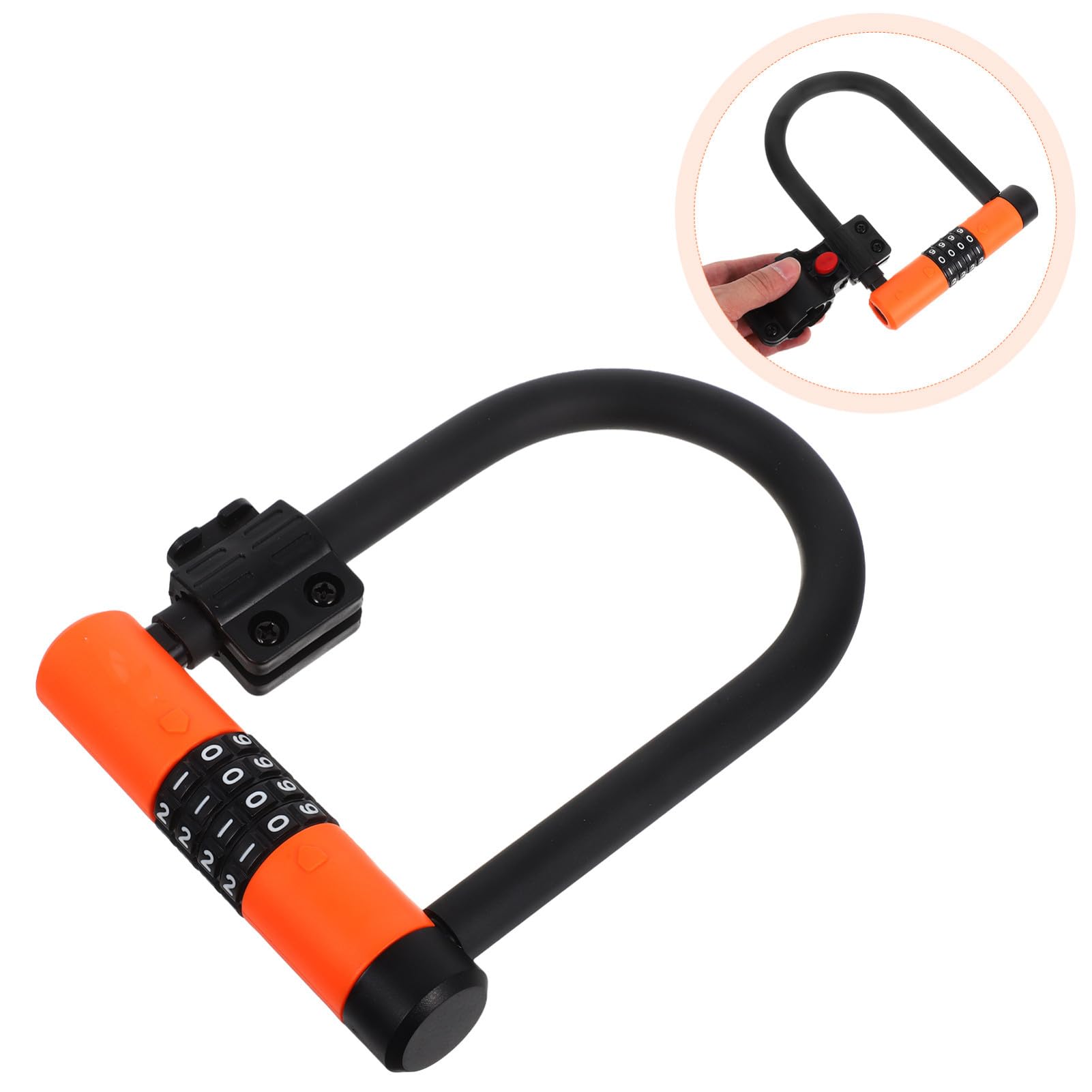 Lucchetto Bicicletta U-shaped con Combinazione Antifurto Resistente Urti Chiave per E-bike Scooter e Compatibile con Cancelli e Recinzioni