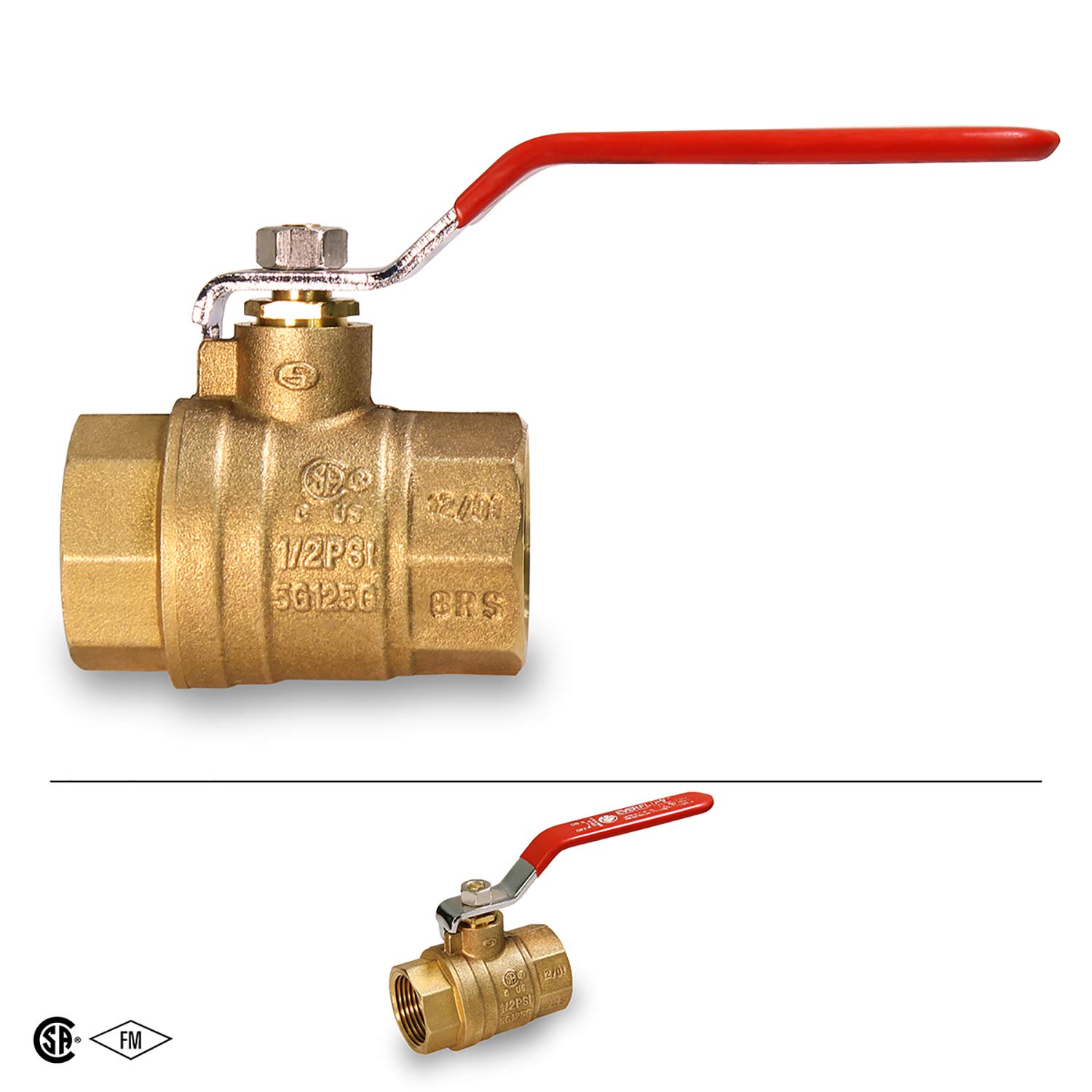 Midline Valve 522T226 Premium Messing Gas Kugelhahn mit 4 Zoll FIP Anschlüssen