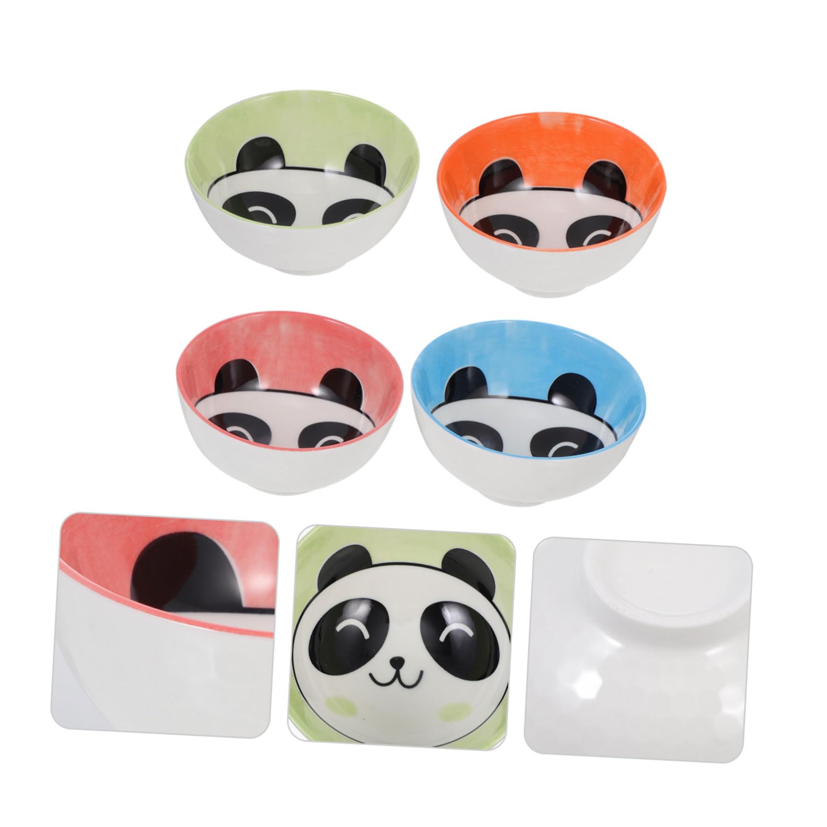 UKCOCO Lot de 4 Bols en Céramique Cuisine et Dessert, Bol à Riz Moyen, Couleur Assortie sous Glaçure, Usage Ménager et Restauration, pour Salade, Soupe et Nouilles