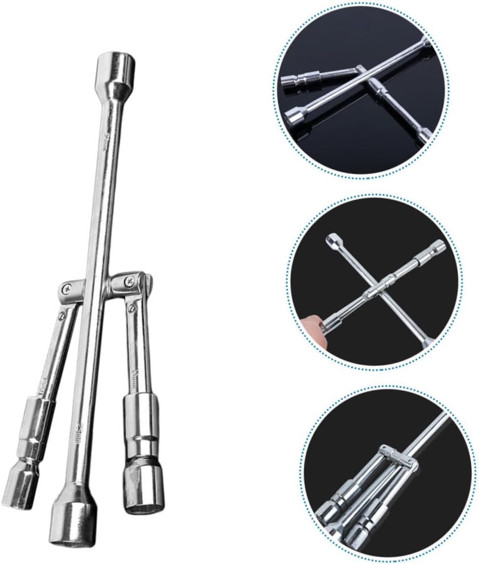 4-way Lug Nut Wrench for Car Tire Repair Compact Folding Wrench Comfort Grip for Easy Handling