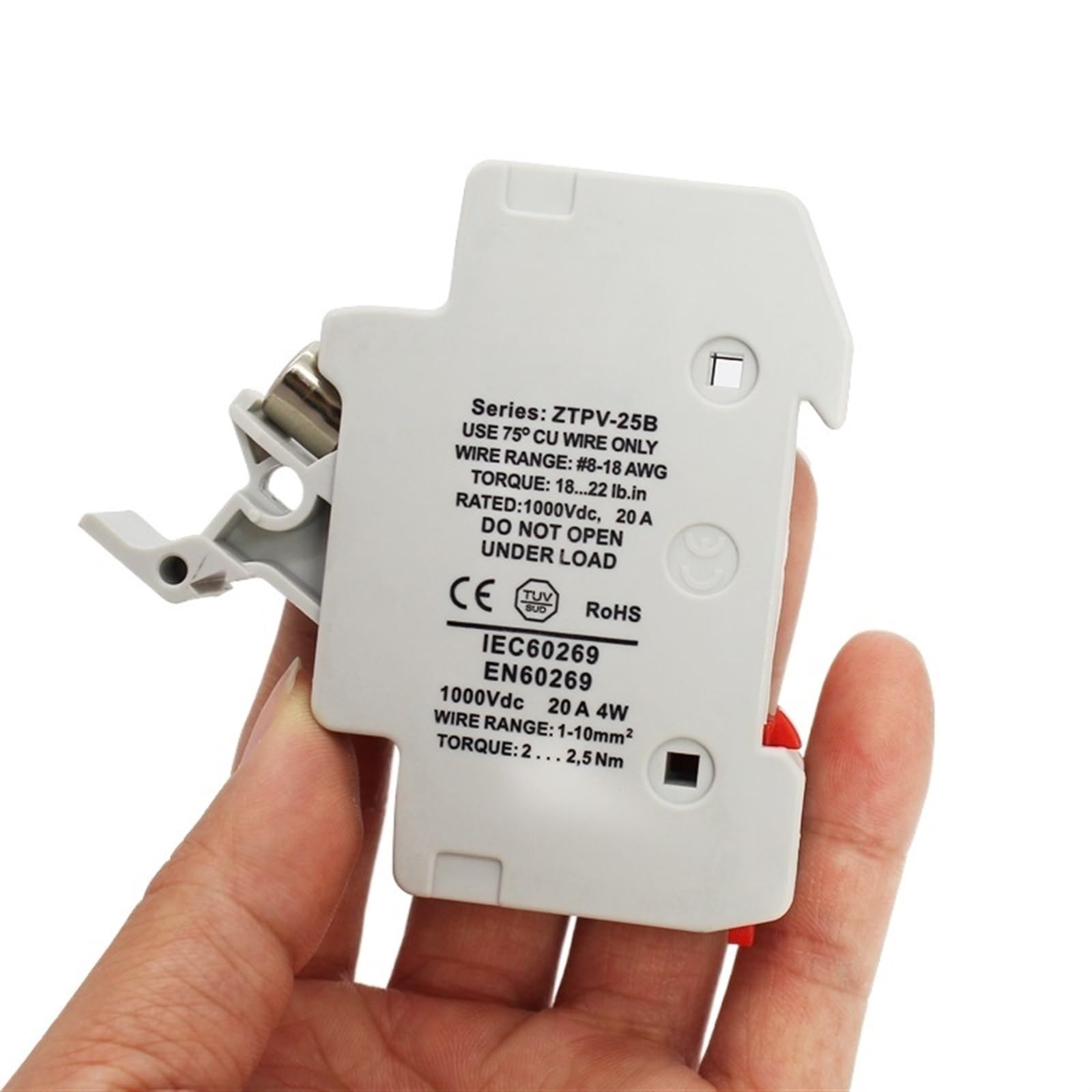 10 Set portafusibili fotovoltaici ad Alta Tensione 1000 V con fusibili fotovoltaici 1000 V 30 A