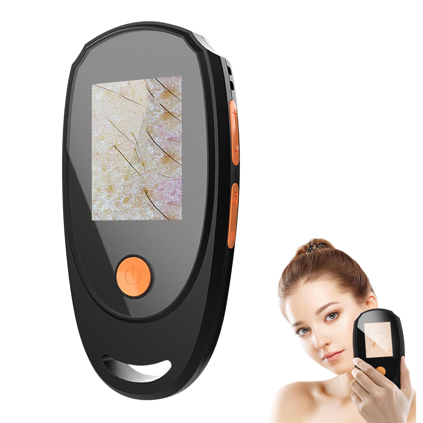 Handheld Dermatoscope Skin Analyzer Machine, Wireless Portable Digital Microscope with 1080P IPS Screen 8 LEDs, 500X Magnifier, for Scalp/Hair Trichomes Facial Skin Dermatoscope