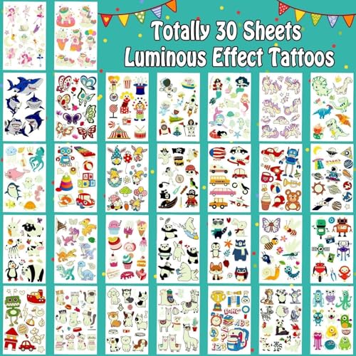 Miniatura 2 de Leesgel 30 Hojas Tatuajes Temporales Niños, Regalos Cumpleaños Colegio
