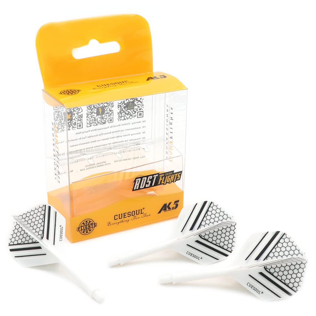 CUESOUL Rost Eje de dardo Integrado y Plumas estándar/lágrima de Pera/Forma Delgada con patrón Atractivo, Juego de 3 Piezas — view 19