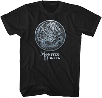 American Classics Monster Hunter Dragon Emblem Graphic Black T Shirt