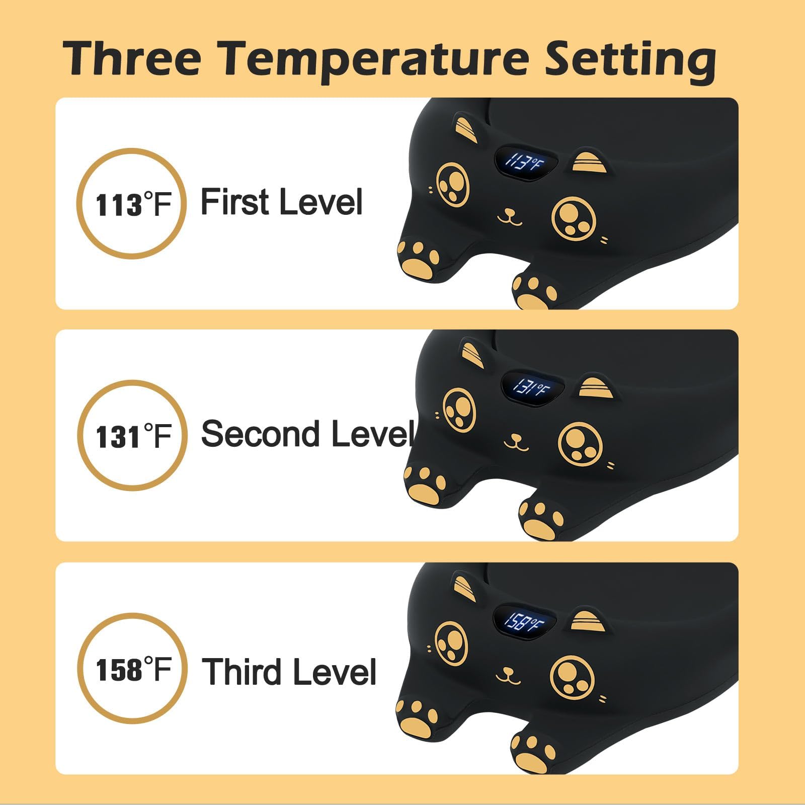 PUSEE Coffee Mug Warmer & Cute Cat Mug Set, Coffee Cup Warmer for Desk with Auto Shut Off, Beverage Warmer with 3 Temp Settings, Candle Warmer Coffee Warmer with Mug Set for Christmas & Birthday Gifts: Ador Black