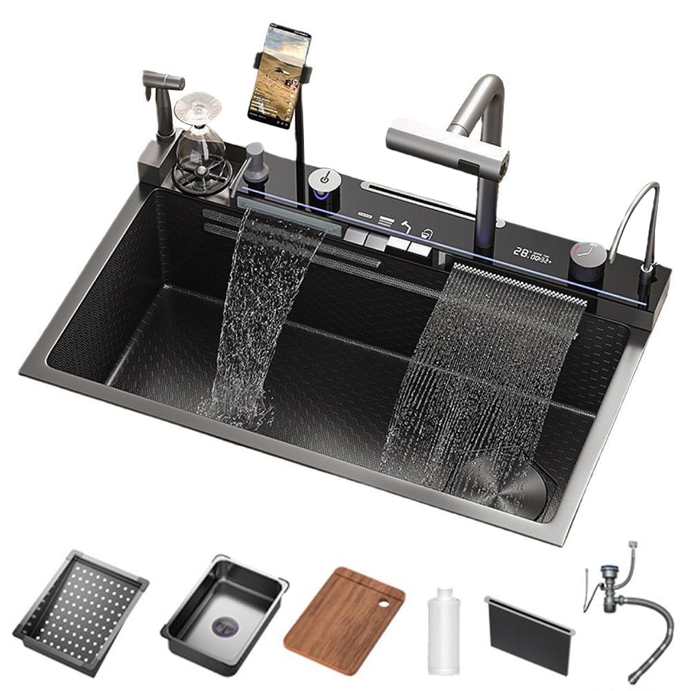 Kitchen Sink, Raindance Waterfall Sink, 304-Stainless Steel Sink