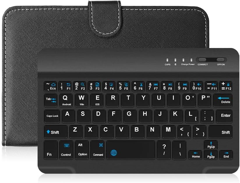 Portable PU BT Wireless Keyboard with Protective Case Absorption Quick Typing Lightweight Design for Mobile Phones