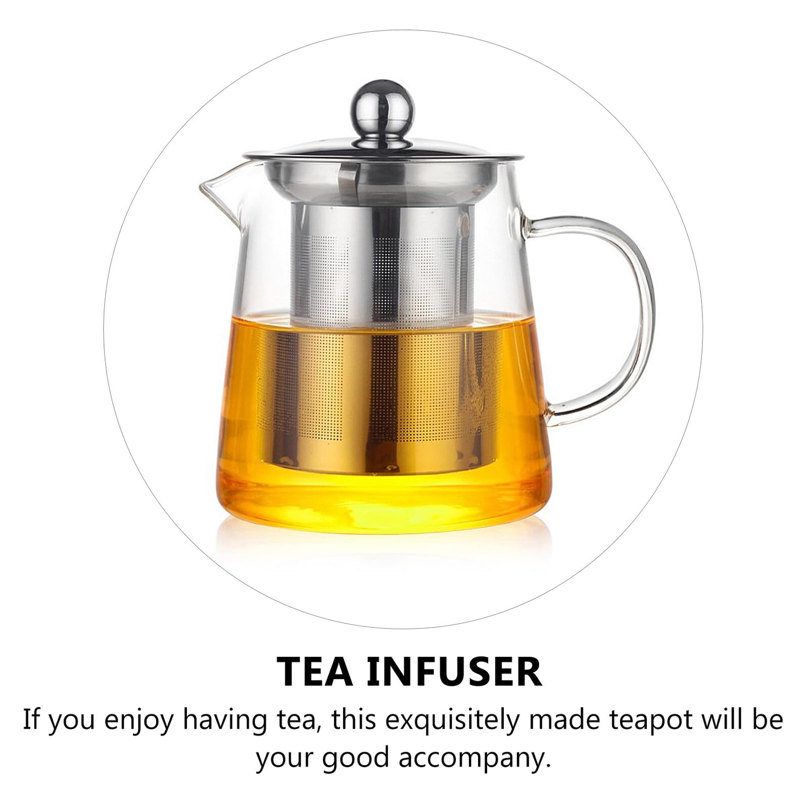 TOYANDONA Glas-teekanne mit Integriertem Tee-Ei Hitzebeständig und Transparent Inklusive Tassen Geeignet für Jasmintee Grüntee und Oolong-Tee Eleganter Griff für Komfortables Handling
