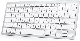 OmotonBluetooth Keyboard Compatible with Mac, Compact Wireless Keyboard Compatible with MacBook Pro/Air, iMac, Mac mini/Pro Laptop and PC (Silver)