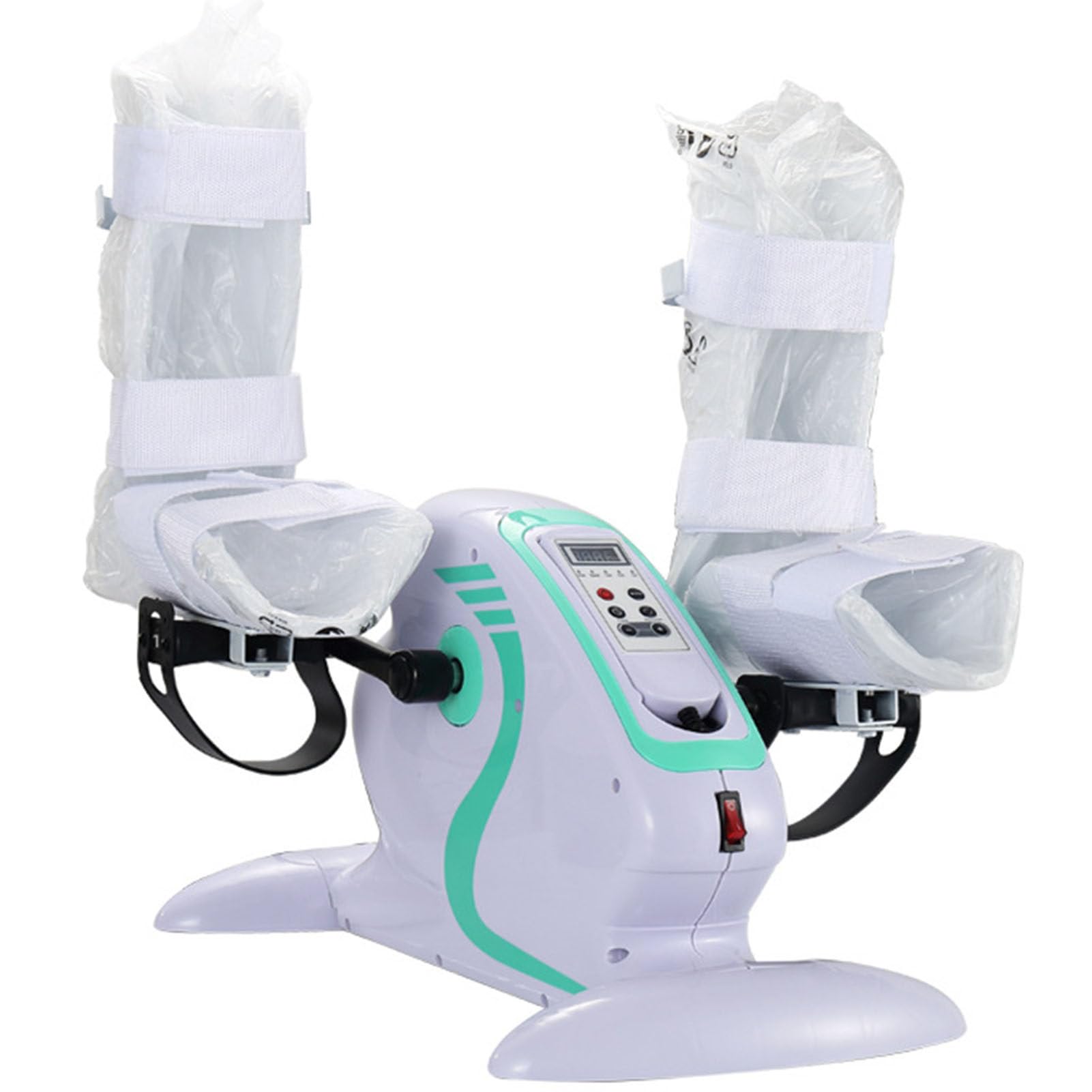 Pedaliera Elettrica per Riabilitazione, Pedaliera Riabilitazione Elettrica con Fascia di Sostegno per Gamba‌, Pedali Cyclette con Telecomando per Allenamento di Braccia e Gambe