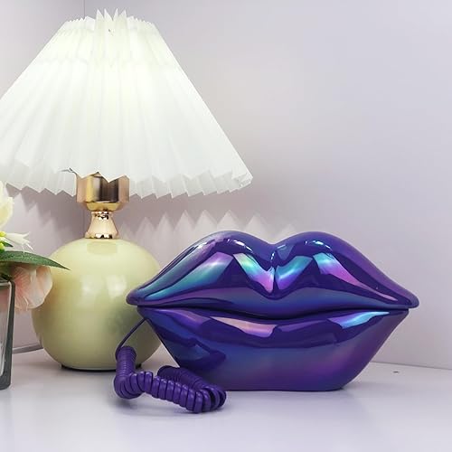 Miniatura 12 de TelPal Teléfonos fijos con cable para el hogar, divertido regalo de teléfono de labios, teléfono de boca con cable, teléfono fijo real, teléfonos