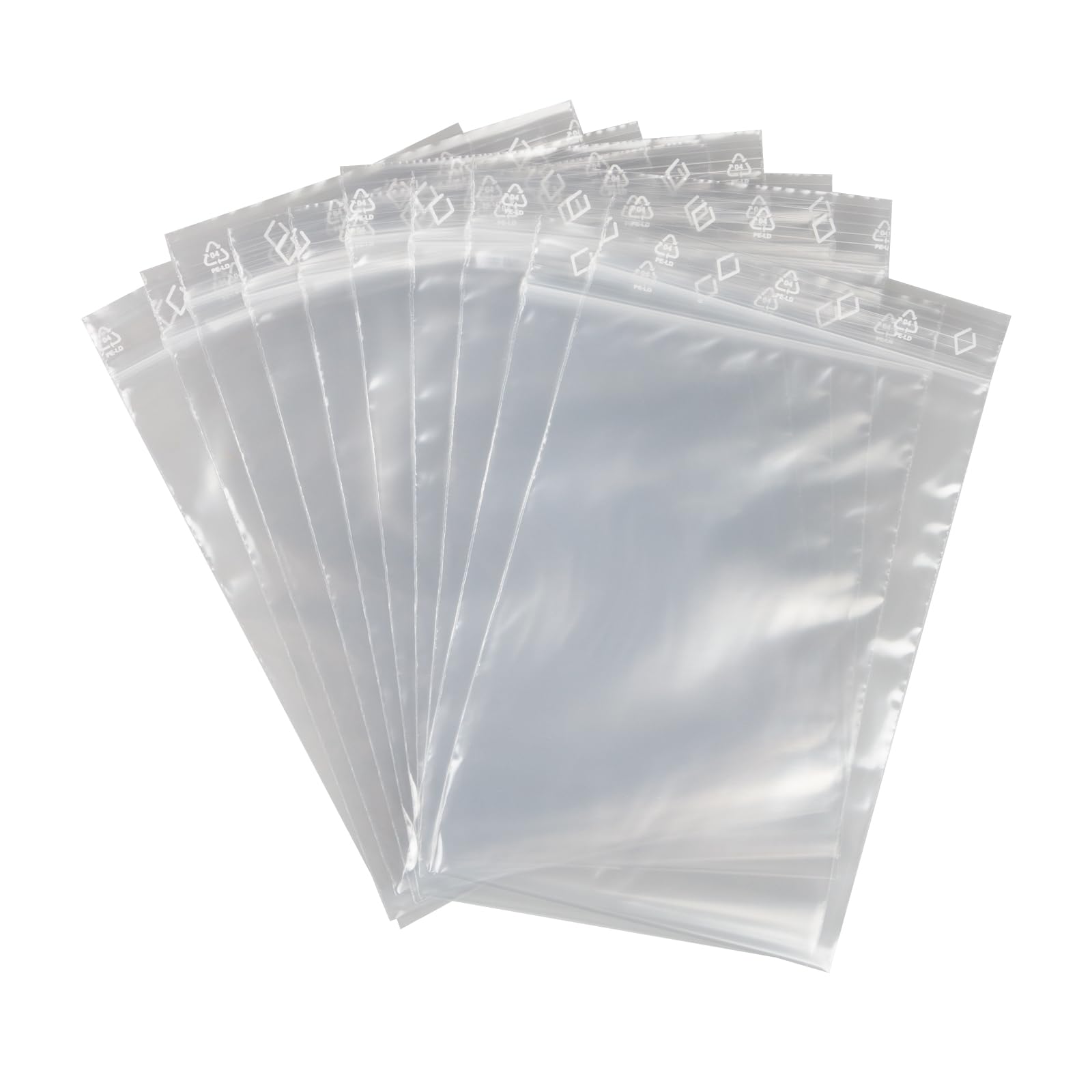 Bolsa con cremallera de plástico transparente de 25x35 cm para guardar galletas en pack de 100