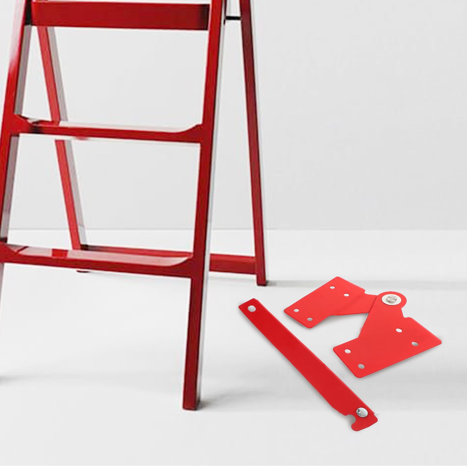 Bisagra Metálica para Escaleras de Ático de Aluminio Coner de Junta Plegable Reforzado Bisagra Gr Roja Tornillos y Varilla Accesorios para Escaleras Pequeñas y Plegables