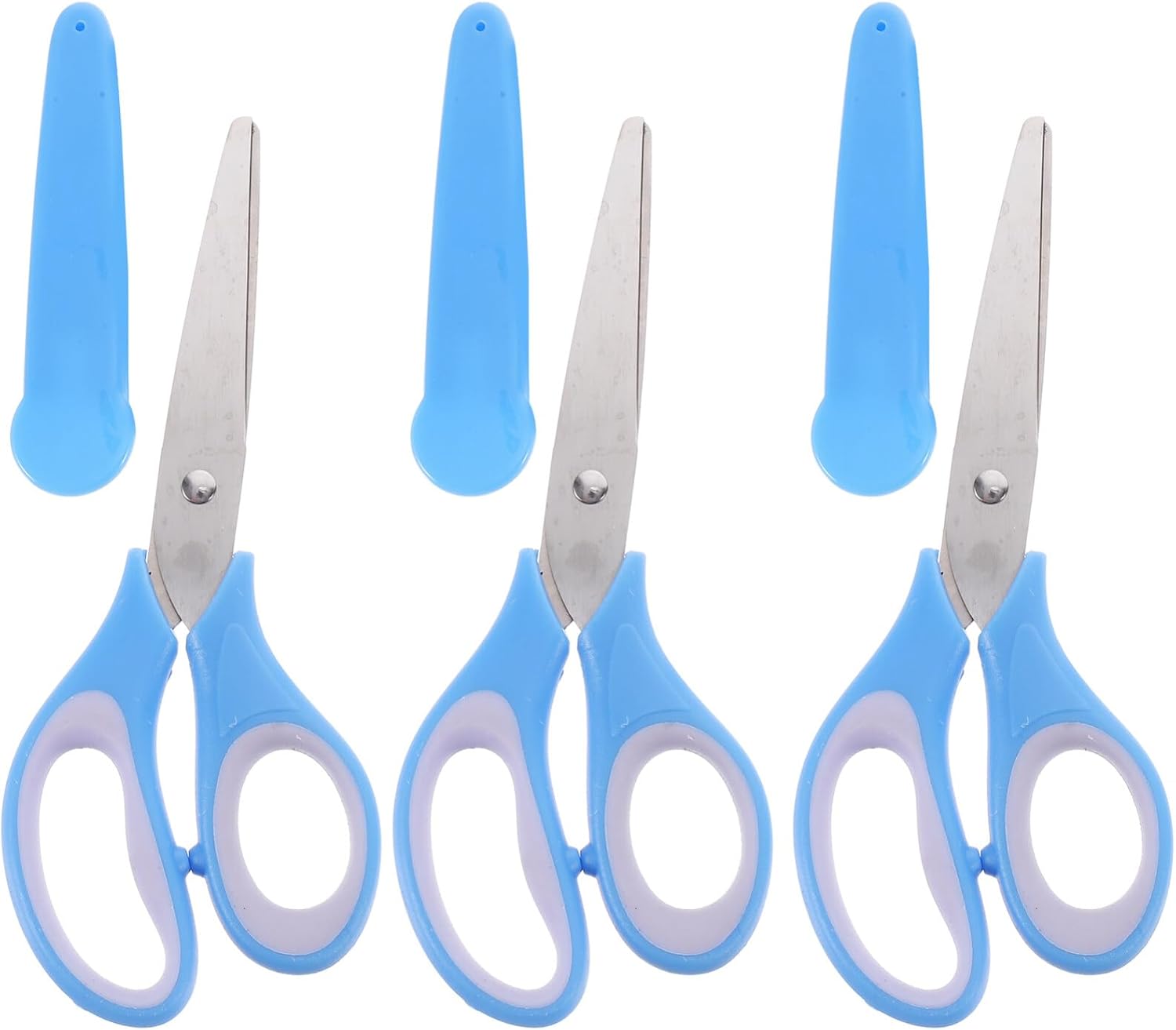 ibasenice 3pcs Multi- Scissors for Boy Girl Lightweight and Portable Craft Scissors with Protective Covers for Scrapbooking and Projects