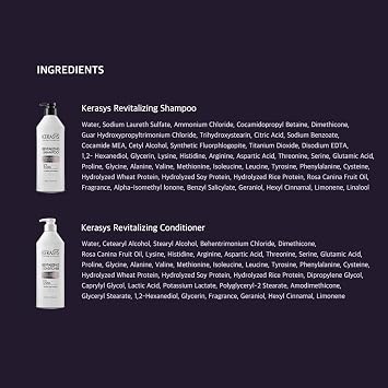 Kerasys Hair Clinic Protein Care System for Thin Limp Hair Rosehip Oil REVITALIZING 13.5 fl oz / 400 ml (Shampoo + Conditioner Set)