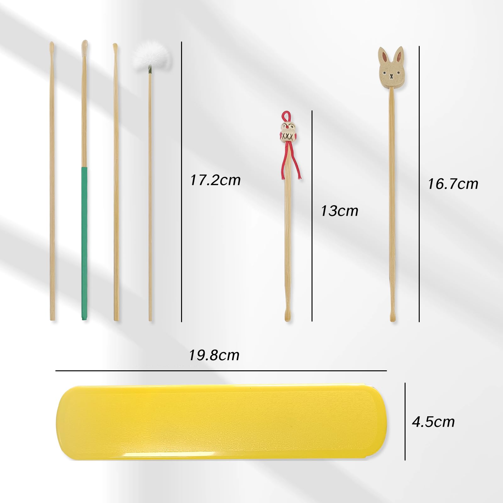 BRBASAP 6 Pieces Ear Pick Bamboo Ear Cleaner Picks Wooden Ear Cleaning Sticks for Adults Bamboo Ear Picker Stick Cleaning Tools Kit Durable Cute Ear Cleaning Stick Set with A Storage Box