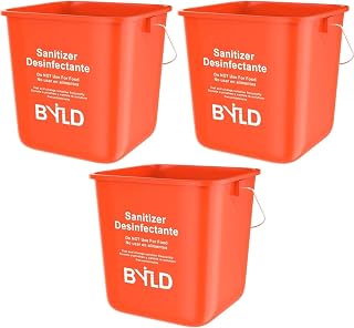 BYLD - Red Sanitizing Bucket 3 Quart Cleaning Pail (Pack of 3)