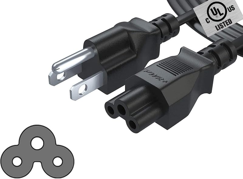 New Extra Long 12Ft 3 Prong AC Laptop Power Cord Cable for Dell IBM HP Mac Studio Compaq Asus Sony Toshiba Lenovo Acer Gateway MSI Notebook Computer Charger Pwr: IEC-60320 IEC320 C5 to NEMA 5-15P