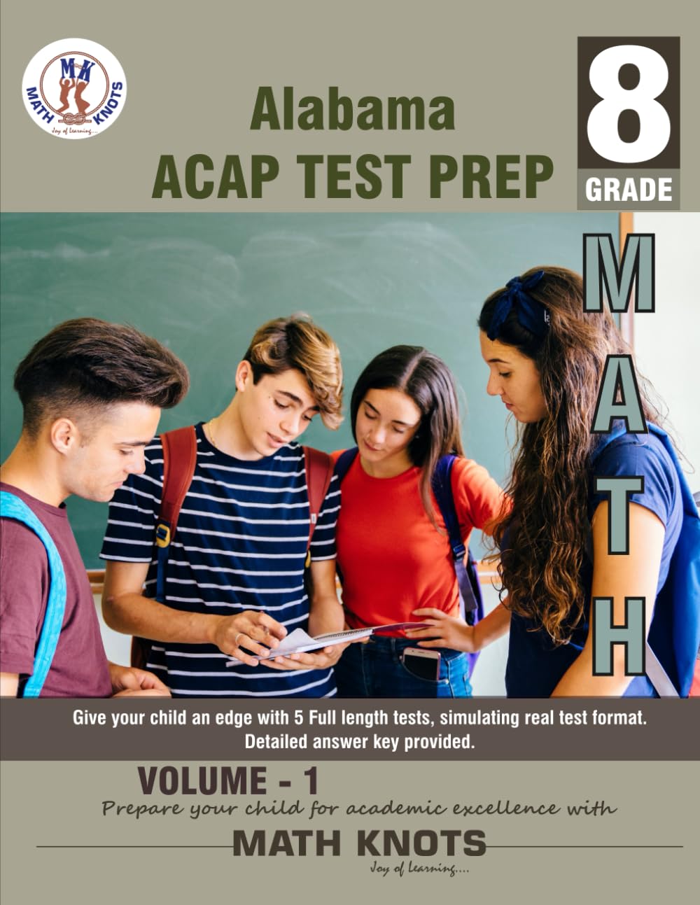 ALABAMA State (ACAP) , 8th Grade MATH Practice Tests ,Volume 1