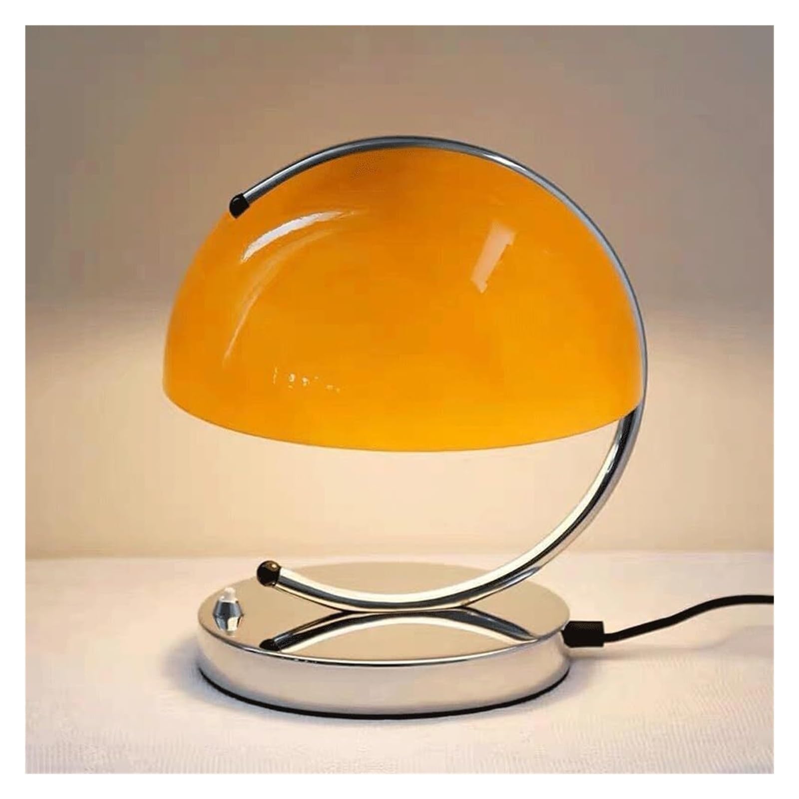 lampara mesa Lámpara de mesita de noche retro con forma de hongo, lámpara de escritorio clásica moderna de cristal de mediados de siglo, for sala de estar