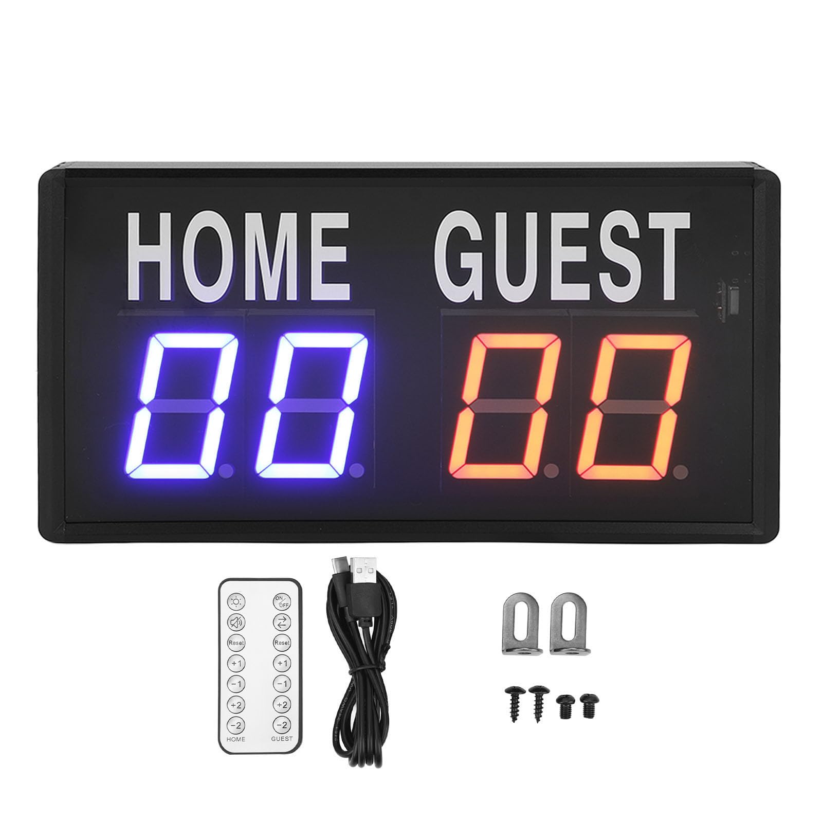 Tbest Elektronische Digitale Anzeigetafeln, Elektronische Anzeigetafel, Aluminiumlegierung, Fernbedienung, 100–240 V, Digitale Tischanzeigetafel für Basketball, Volleyball