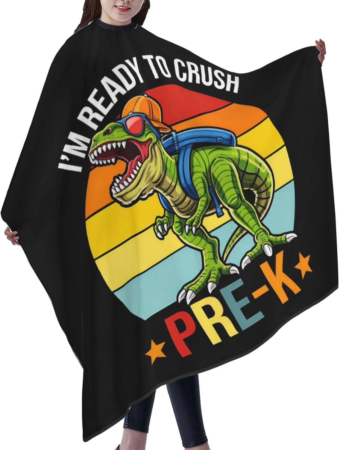 I'm Ready to Crush Pre-K Adult Hair Cutting Cape 55x66in Adjustable Snap Closure Salon Hairs Hat Shaving Bib