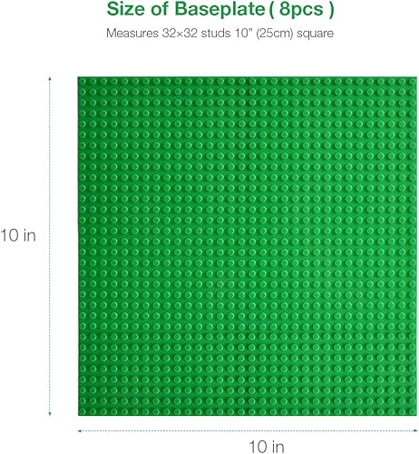 Miniatura 7 de Paquete de 8 placas base clásicas de 10 x 10 pulgadas, plataformas de construcción robustas, 100% compatibles con todas las principales marcas de