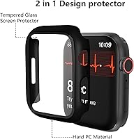 Vista 2 de Haojavo - Paquete de 12 fundas para Apple Watch Series 9, 8, 7, 1.614 in con protector de pantalla de vidrio templado, funda protectora rígida
