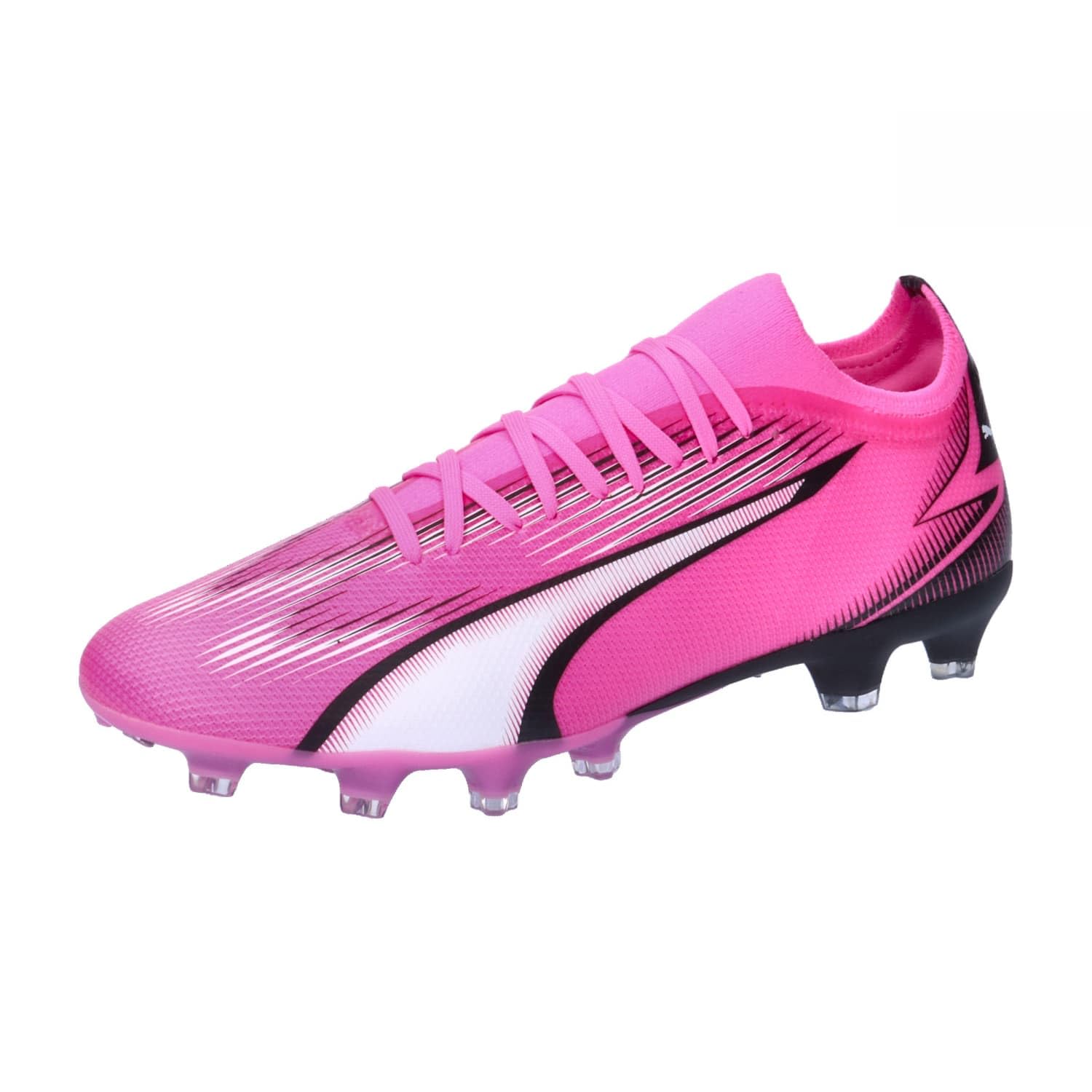 PUMA Unisex ULTRA MATCH Firm Ground/Artifical Ground Football Boots, Poison Pink-PUMA White-PUMA Black, 8.5 UK