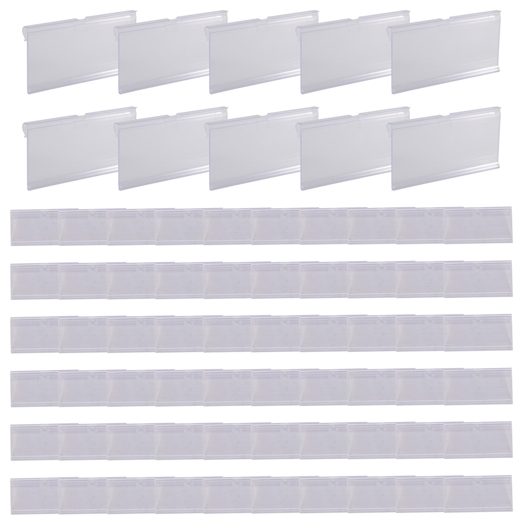 280Pc 8X4.2cm Porte-ÉTiquettes en Plastique Transparent pour ÉTagèRe en ÉTiquette de Prix de DéTail ÉTiquettes de Panier Clip sur ÉTiquettes pour Bacs de Stockage