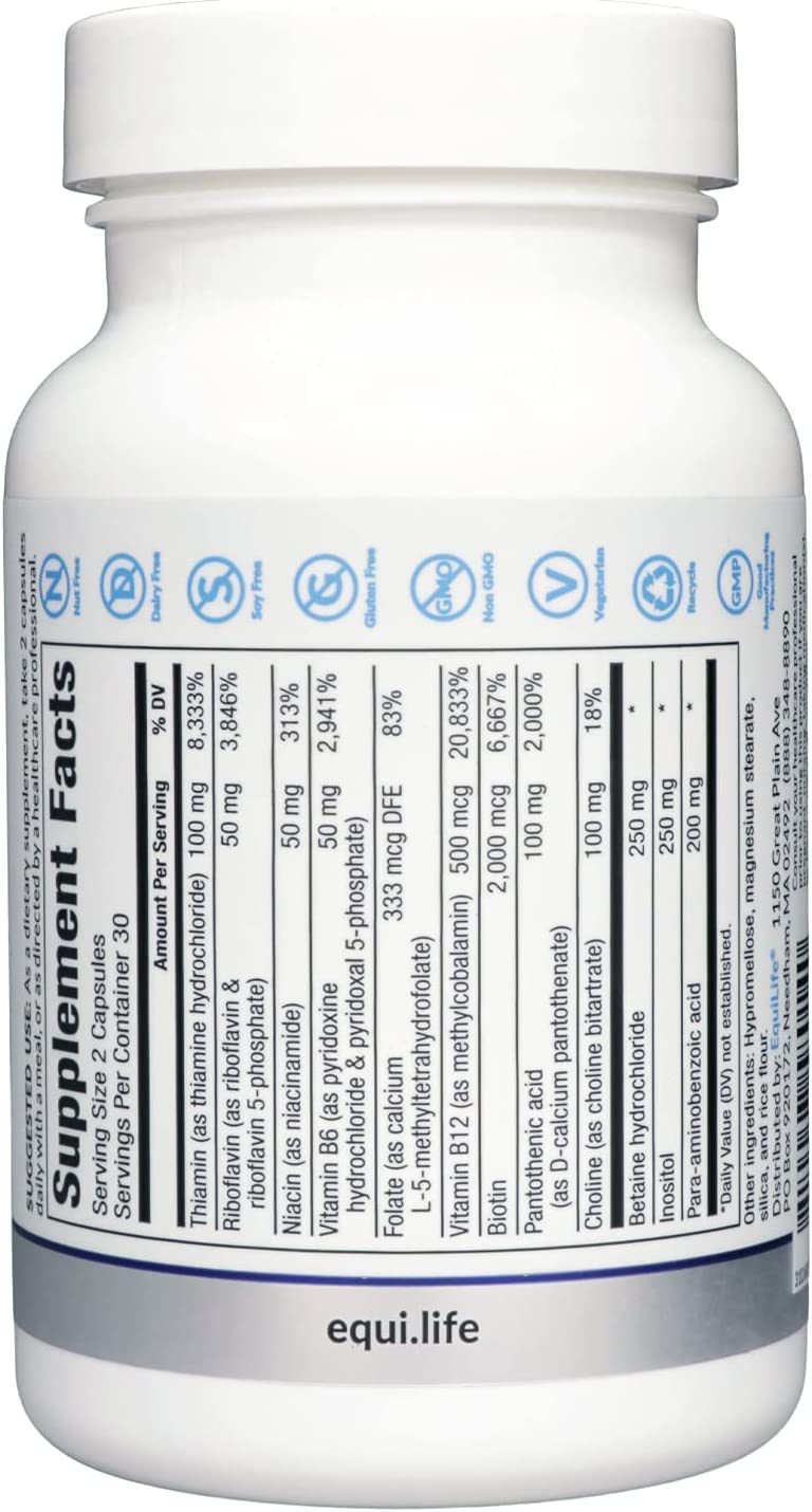 Equilife Activated B Complex Methylated Vitamin B Supplement, 60 Capsules — Amazon image 3