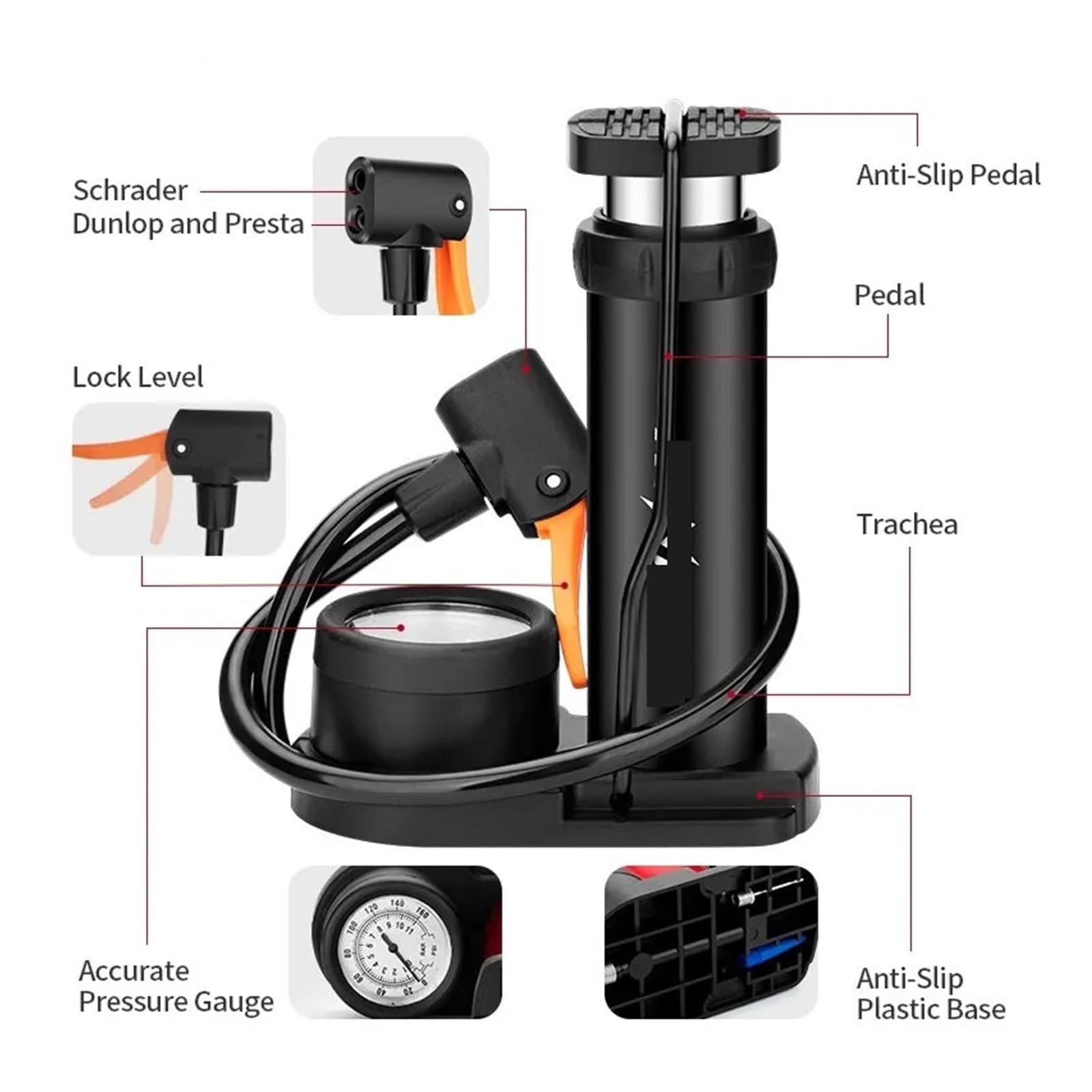 pompka rowerowa Bike Foot Pump 120PSI