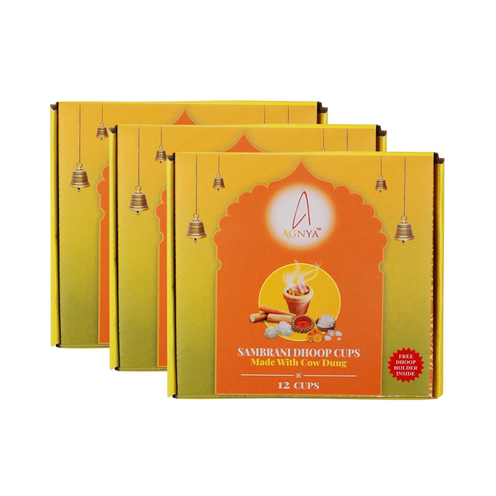 AGNYA Sambrani Dhoop Cups | Made with Pure Cow Dung | Natural Fragrance, Eco-Friendly, Non-Toxic | Handcrafted by Women Artisans | Puja, Meditation, Home Purification (Havan, 36 Cups)-image-37