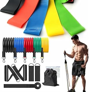 Kit 11 ElasticoKit + 5 Mini Band para treino Extensor Treino Em Casa Exercícios Malhar Musculação Super Band Ginástica Fisioterapia - Marca : Jcanova Store