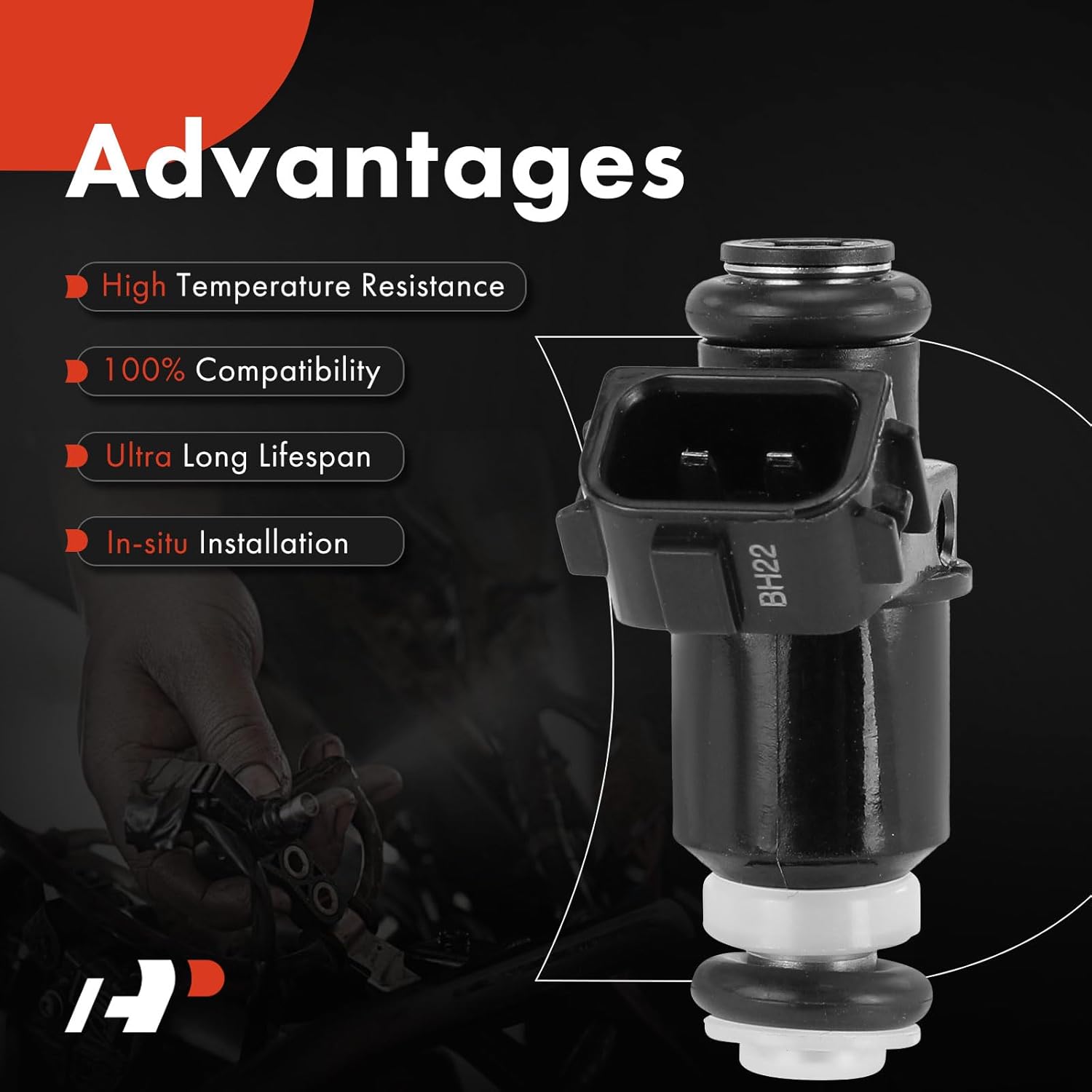 A-Premium Fuel Injectors Set of 4 Compatible with Honda Civic 2001 2002 2003 2004 2005, 1.7L, Replace# 16450PLD003