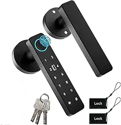 Fechadura Digital- Fechadura Eletronica Biométrica,com Impressão Digital, Cartão de Acesso, Senha Numérica ou Chave Mecânica, para Quarto, Casa, Hotel, Escritório e Apartamento (Preto)