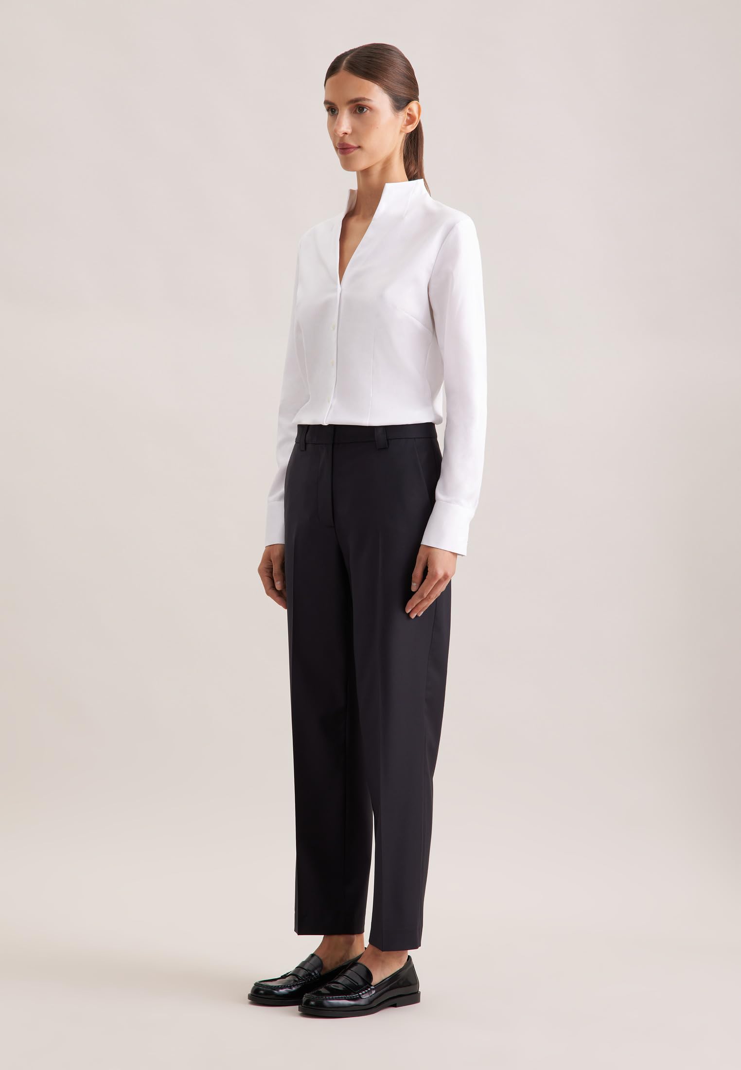 Seidensticker Bluzka Kobiety Bluzka z kielichem Slim Fit