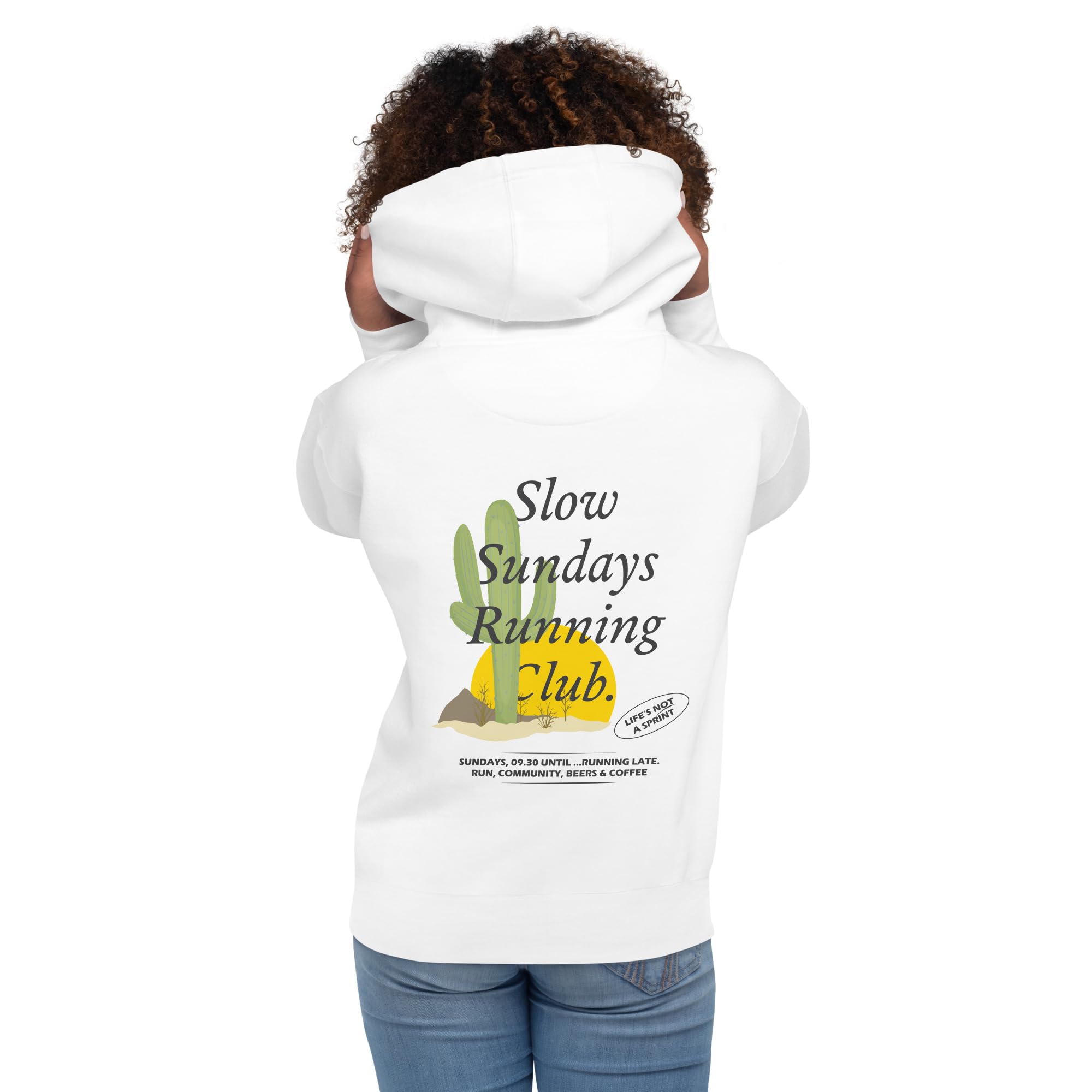 Cactus Slow Sundays Running Club Cotton Blend Hoodie