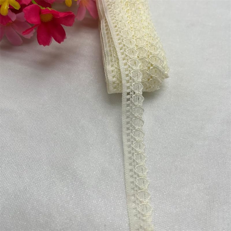 Cinta de 10 Yardas 1,2 cm de algodón con Encaje de Ganchillo Vintage con Borde de Encaje con patrón Floral para Costura, Manualidades de Bricolaje para el hogar, Mantel Rosa