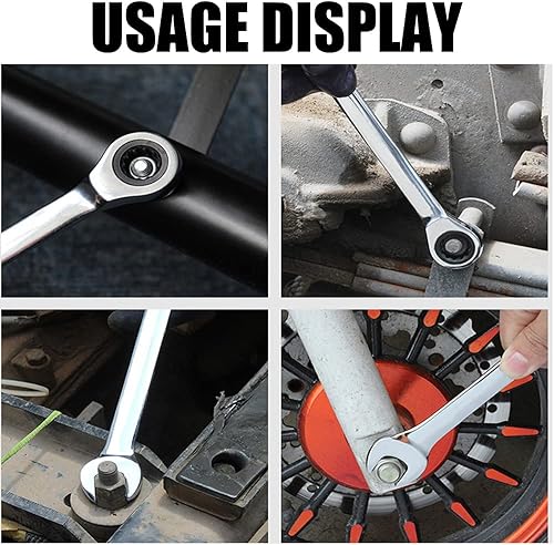 Miniatura 5 de Utoolmart Llave combinada de trinquete, llave combinada de trinquete de extremo abierto de 0.827 in, métrica, construcción de acero al cromo